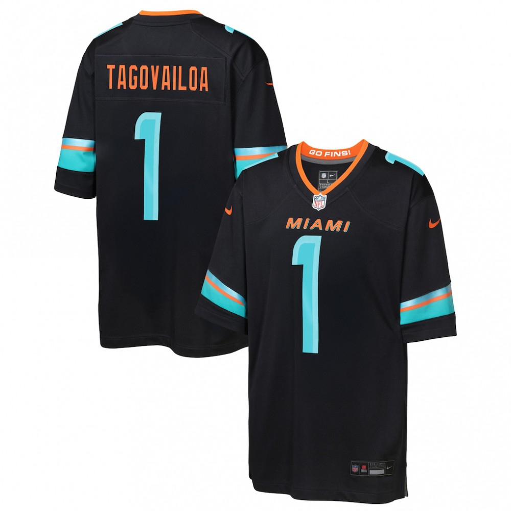 Tua Tagovailoa Miami Dolphins Nike Youth 2025 Rivalries Collection Game Jersey - Pitch Blue-GridironStore
